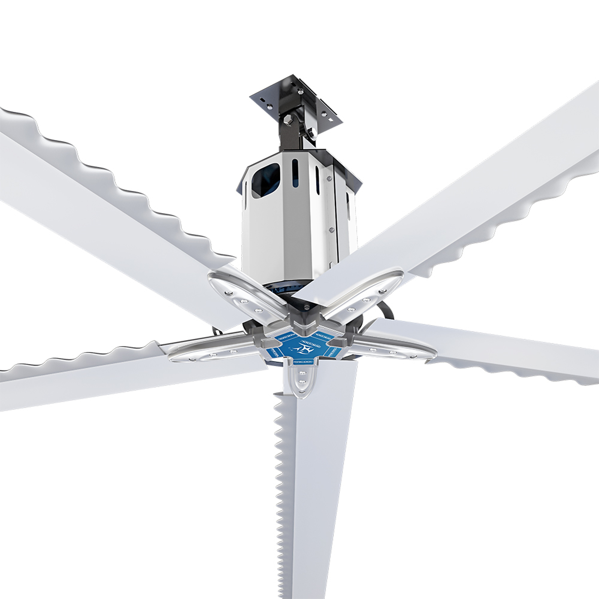 MRCOOL HVLS High Velocity Low Speed Ceiling fan 24ft., Fan Diameter 288 in, Fan Blade Span 60+, Air Delivery 24750 cfm, Model# MCFAN24PAGR